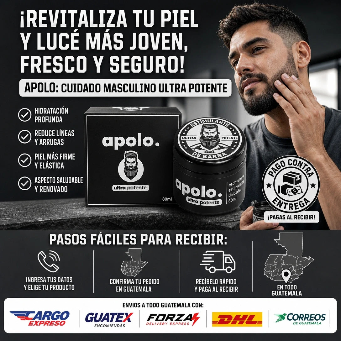 CREMA ESTIMULANTE PARA BARBA APOLO ULTRA POTENTE 80ML 🧔🔥 | ¡BARBA MÁS DENSA Y CUIDADA!