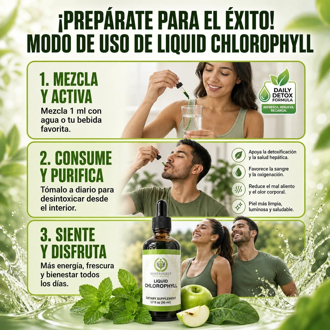 💚 CLOROFILA DETOX Líquida | Frescura Natural para tu Rutina Diaria 🌿✨ ENVÍO GRATIS