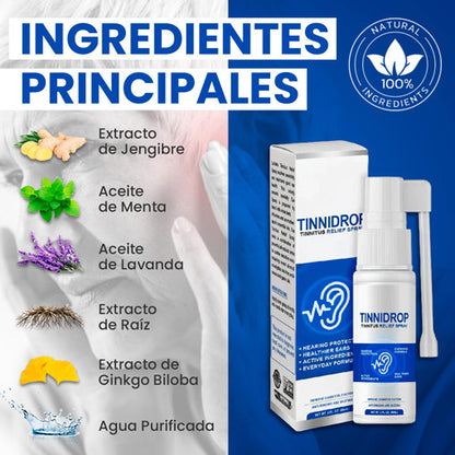 TINNIDROP SPRAY AUDITIVO 60ML – CONFORT PARA ZUMBIDOS Y CUIDADO DIARIO 👂💙 ¡OFERTA ESPECIAL!