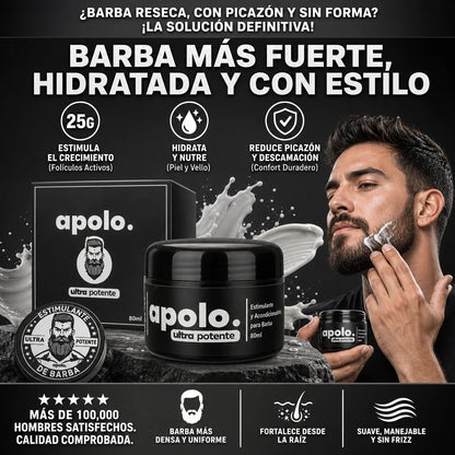 CREMA ESTIMULANTE PARA BARBA APOLO ULTRA POTENTE 80ML 🧔🔥 | ¡BARBA MÁS DENSA Y CUIDADA!