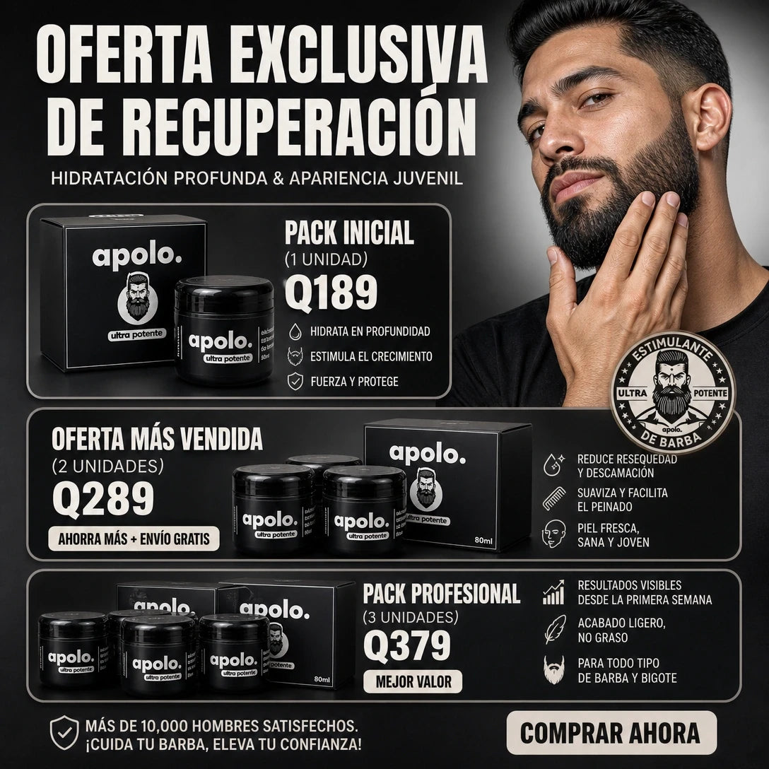 CREMA ESTIMULANTE PARA BARBA APOLO ULTRA POTENTE 80ML 🧔🔥 | ¡BARBA MÁS DENSA Y CUIDADA!