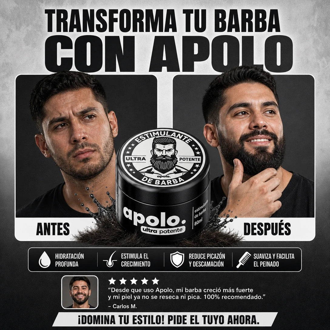 CREMA ESTIMULANTE PARA BARBA APOLO ULTRA POTENTE 80ML 🧔🔥 | ¡BARBA MÁS DENSA Y CUIDADA!