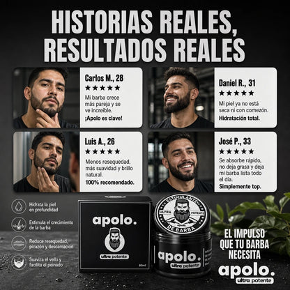 CREMA ESTIMULANTE PARA BARBA APOLO ULTRA POTENTE 80ML 🧔🔥 | ¡BARBA MÁS DENSA Y CUIDADA!