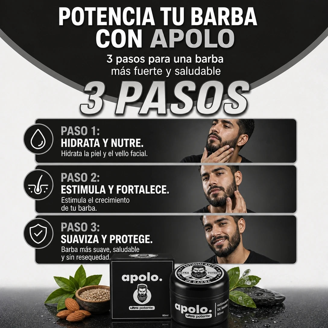 CREMA ESTIMULANTE PARA BARBA APOLO ULTRA POTENTE 80ML 🧔🔥 | ¡BARBA MÁS DENSA Y CUIDADA!
