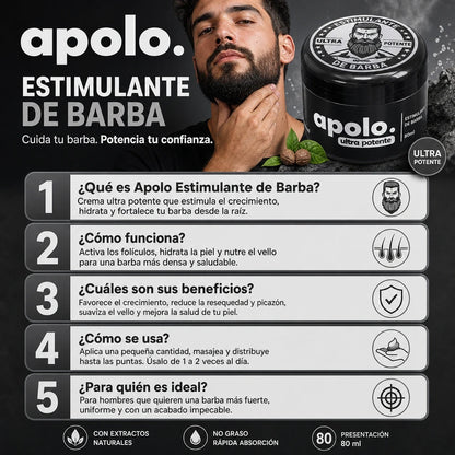 CREMA ESTIMULANTE PARA BARBA APOLO ULTRA POTENTE 80ML 🧔🔥 | ¡BARBA MÁS DENSA Y CUIDADA!