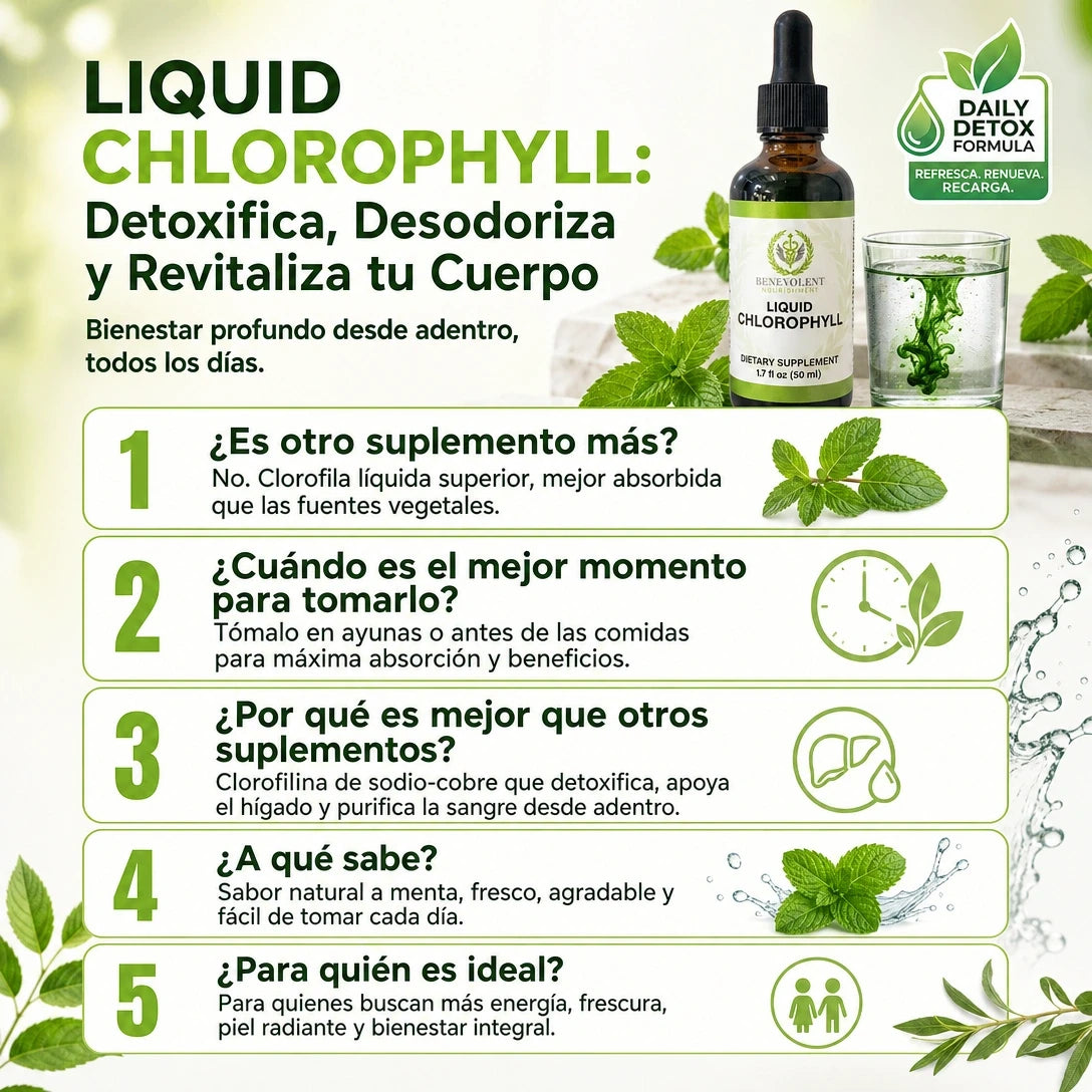 💚 CLOROFILA DETOX Líquida | Frescura Natural para tu Rutina Diaria 🌿✨ ENVÍO GRATIS