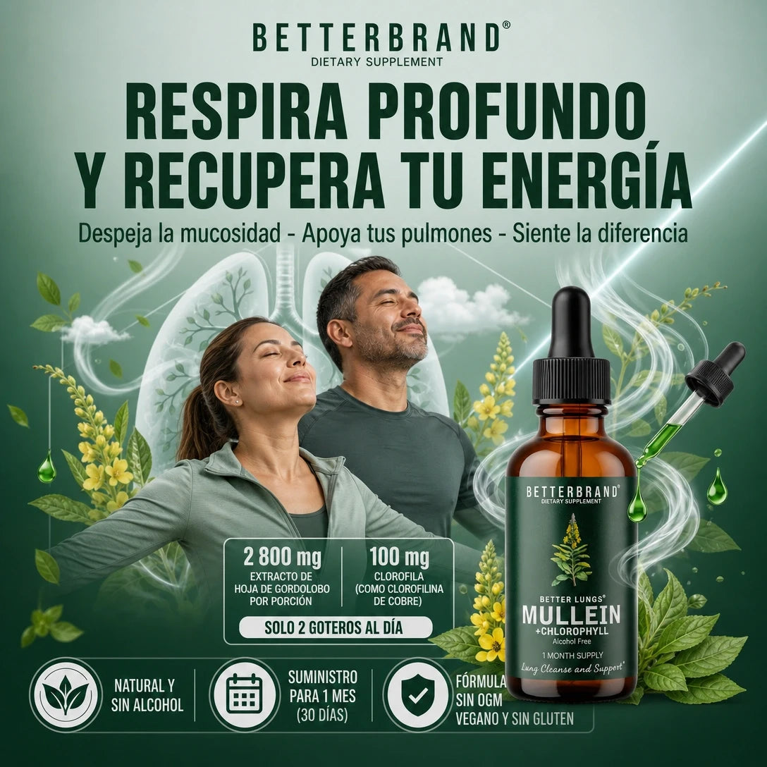 MULLEIN DETOX PULMONAR 120 ML 🌿💧 — Gotas de Gordolobo para Apoyo Respiratorio y Bienestar Diario 😮‍💨✨