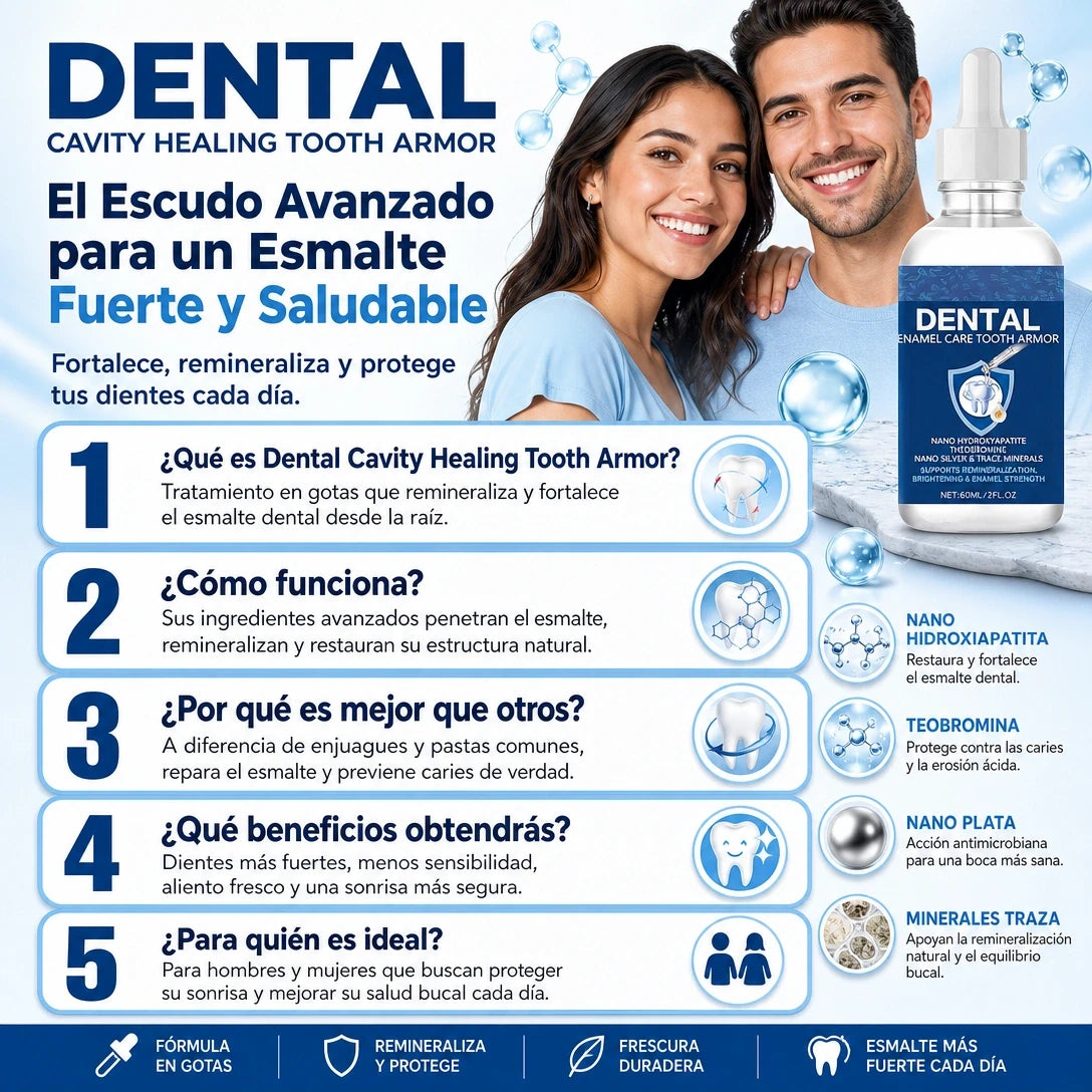 🦷 TOOTH ARMOR™ Gotas Reparadoras de Esmalte Dental | Sonrisa Fuerte y Sensible Nunca Más ✨🚚 ENVÍO GRATIS
