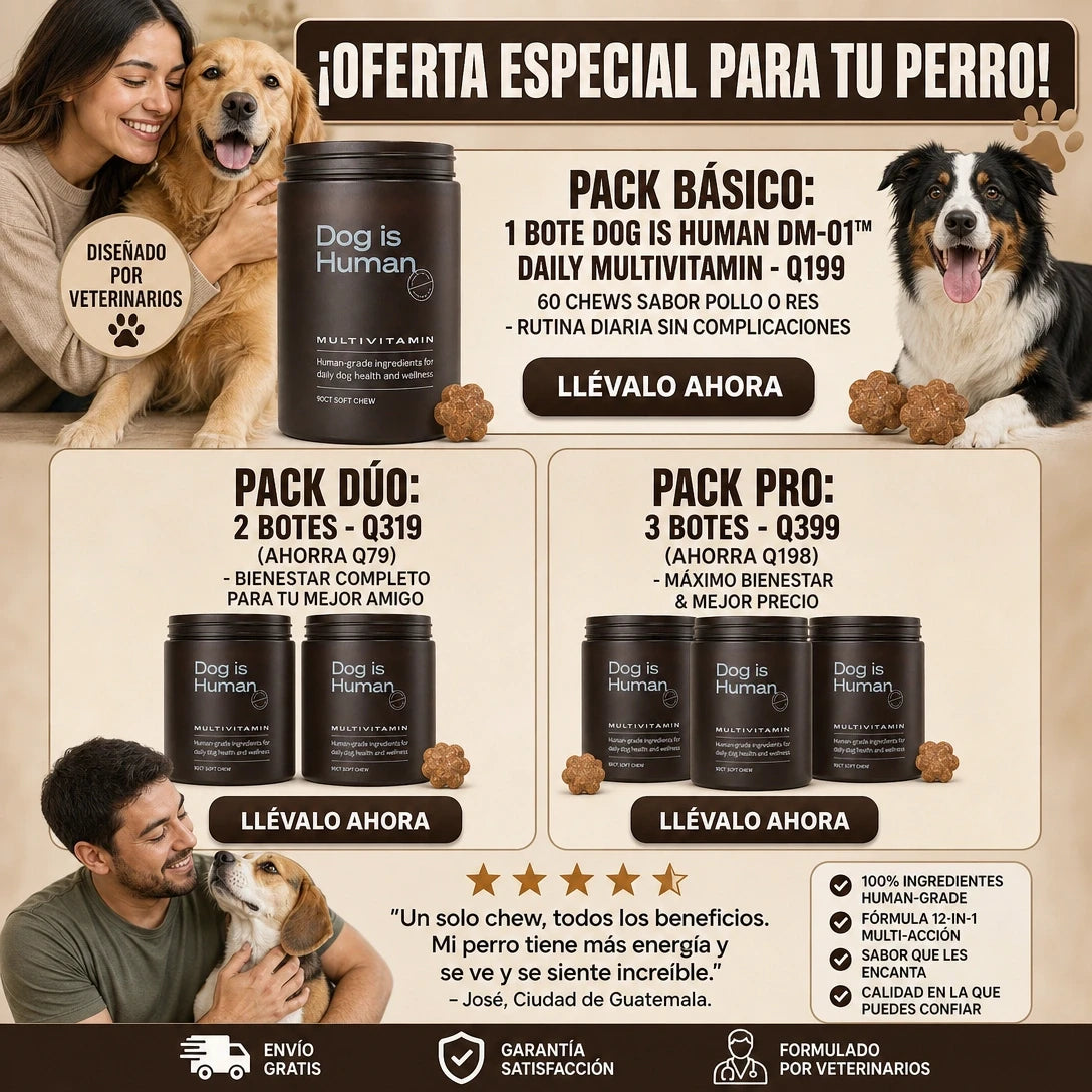 DOG IS HUMAN DAILY MULTIVITAMIN 🐶✨ Nutrición Premium 100% Human-Grade para un Perro Más Vital, Activo y Feliz — ¡Envío Gratis!
