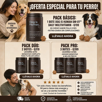 DOG IS HUMAN DAILY MULTIVITAMIN 🐶✨ Nutrición Premium 100% Human-Grade para un Perro Más Vital, Activo y Feliz — ¡Envío Gratis!