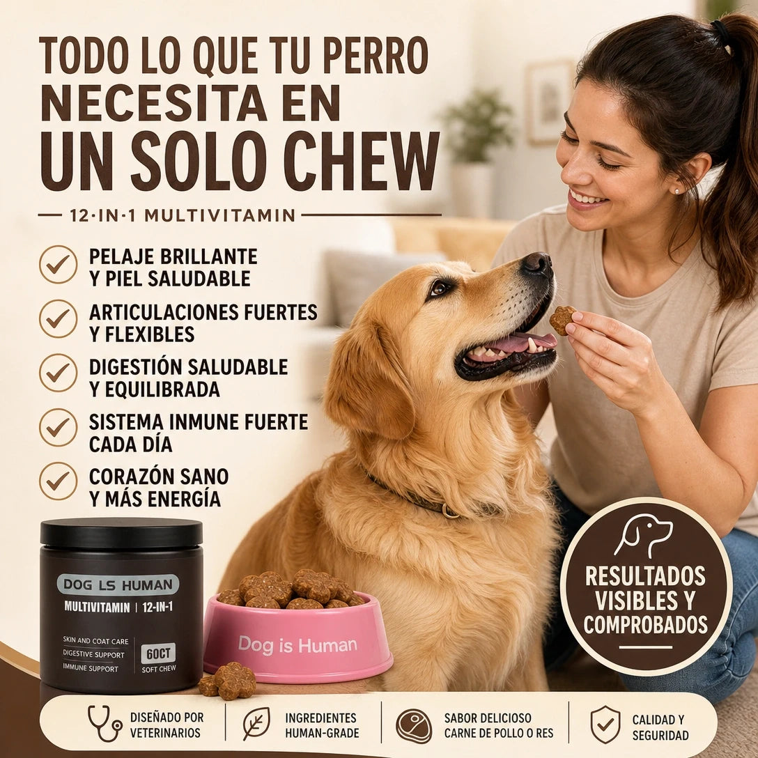 DOG IS HUMAN DAILY MULTIVITAMIN 🐶✨ Nutrición Premium 100% Human-Grade para un Perro Más Vital, Activo y Feliz — ¡Envío Gratis!