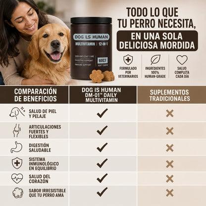 DOG IS HUMAN DAILY MULTIVITAMIN 🐶✨ Nutrición Premium 100% Human-Grade para un Perro Más Vital, Activo y Feliz — ¡Envío Gratis!