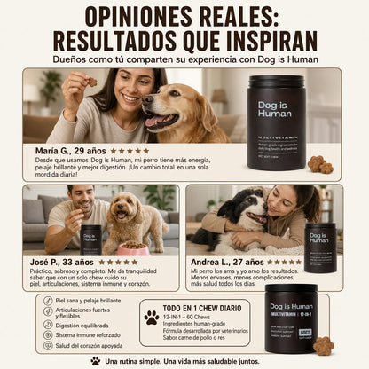 DOG IS HUMAN DAILY MULTIVITAMIN 🐶✨ Nutrición Premium 100% Human-Grade para un Perro Más Vital, Activo y Feliz — ¡Envío Gratis!