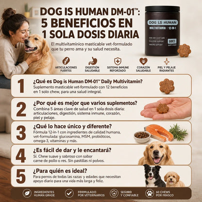 DOG IS HUMAN DAILY MULTIVITAMIN 🐶✨ Nutrición Premium 100% Human-Grade para un Perro Más Vital, Activo y Feliz — ¡Envío Gratis!