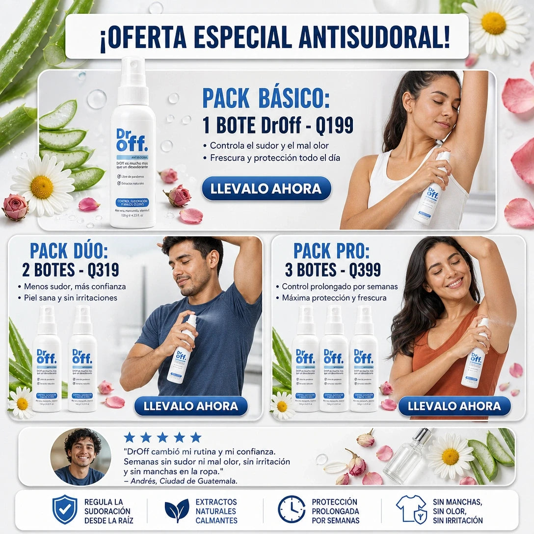 DR OFF ANTISUDORAL™ 24H | Protección Total Cuerpo 🛡️ | ENVÍO GRATIS GUATEMALA