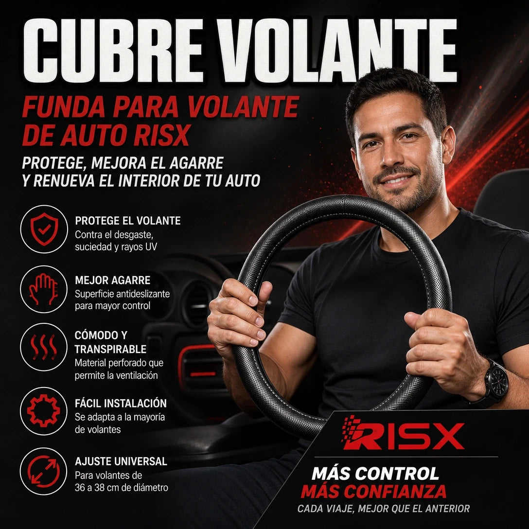 CUBRE VOLANTE PREMIUM ANTIDESLIZANTE 🚗✨ — MÁS COMODIDAD Y MEJOR AGARRE AL MANEJAR 🇬🇹🔥