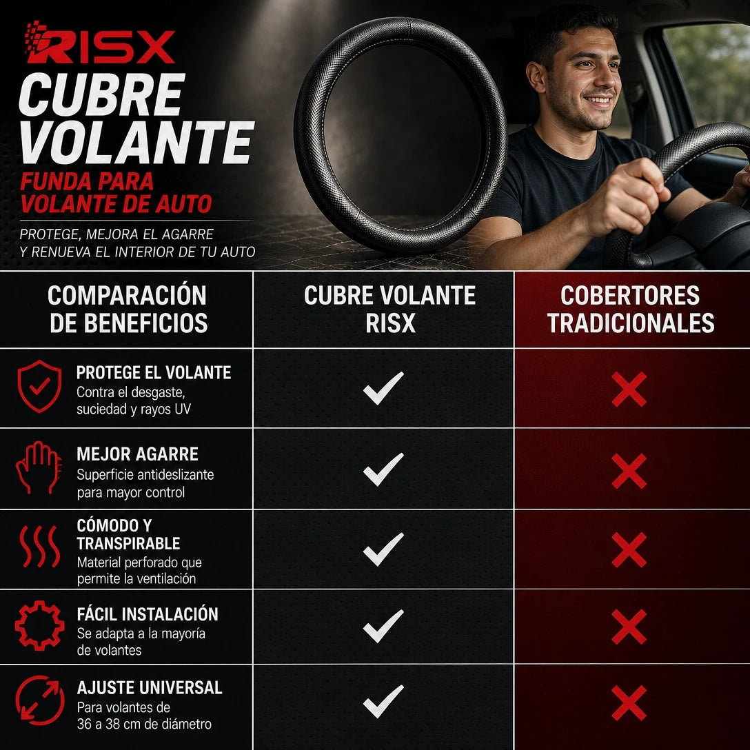 CUBRE VOLANTE PREMIUM ANTIDESLIZANTE 🚗✨ — MÁS COMODIDAD Y MEJOR AGARRE AL MANEJAR 🇬🇹🔥