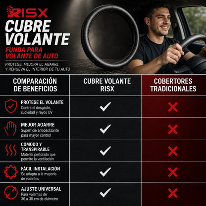 CUBRE VOLANTE PREMIUM ANTIDESLIZANTE 🚗✨ — MÁS COMODIDAD Y MEJOR AGARRE AL MANEJAR 🇬🇹🔥