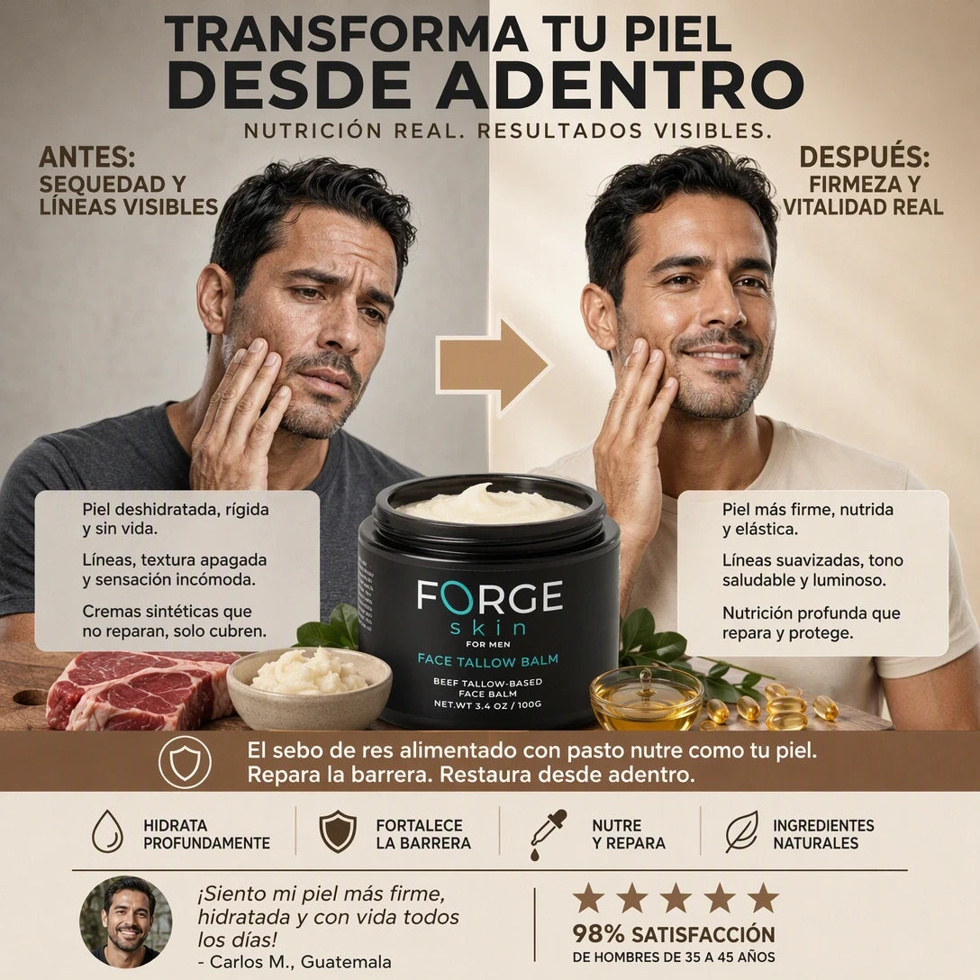 FORGE SKIN™ CREMA ANTIENVEJECIMIENTO 🧔✨ | ENVÍO GRATIS A TODO GUATEMALA