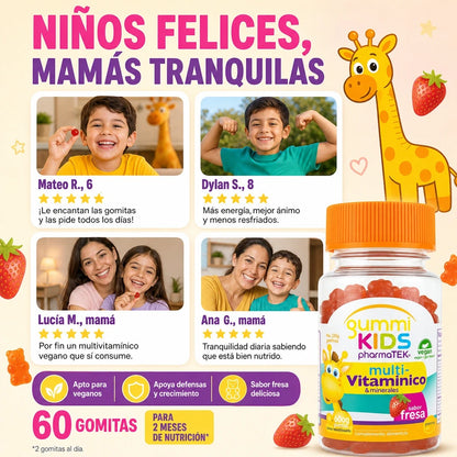 🍓 MULTIVITAMÍNICO KIDS 60 GOMITAS — NUTRICIÓN DIARIA Y SABOR A FRESA 😍✨