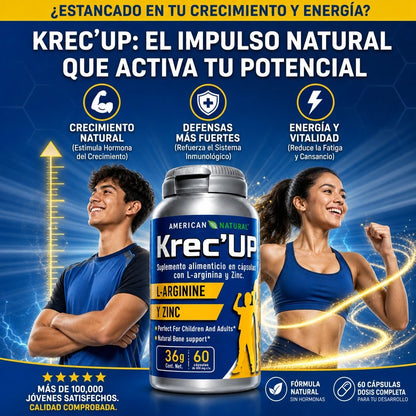 KREC KREC UP 60 CÁPSULAS 🌱💪 APOYO NATURAL PARA CRECIMIENTO, MÚSCULOS Y RENDIMIENTO ⚡🔥