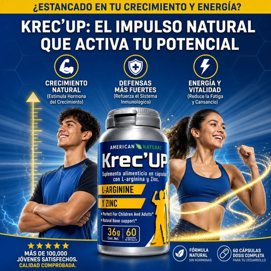 KREC KREC UP 60 CÁPSULAS 🌱💪 APOYO NATURAL PARA CRECIMIENTO, MÚSCULOS Y RENDIMIENTO ⚡🔥