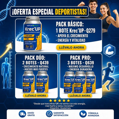 KREC KREC UP 60 CÁPSULAS 🌱💪 APOYO NATURAL PARA CRECIMIENTO, MÚSCULOS Y RENDIMIENTO ⚡🔥