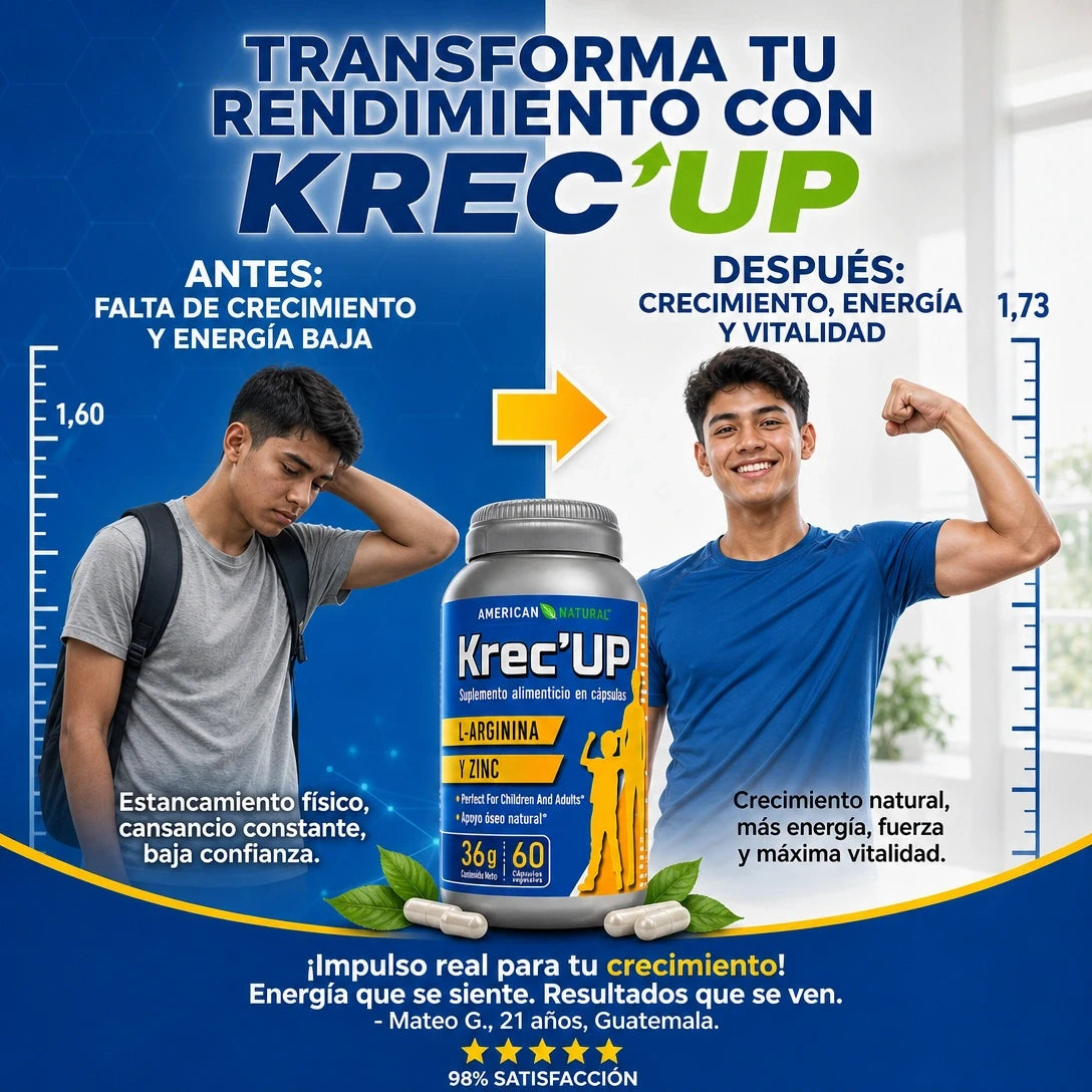 KREC KREC UP 60 CÁPSULAS 🌱💪 APOYO NATURAL PARA CRECIMIENTO, MÚSCULOS Y RENDIMIENTO ⚡🔥