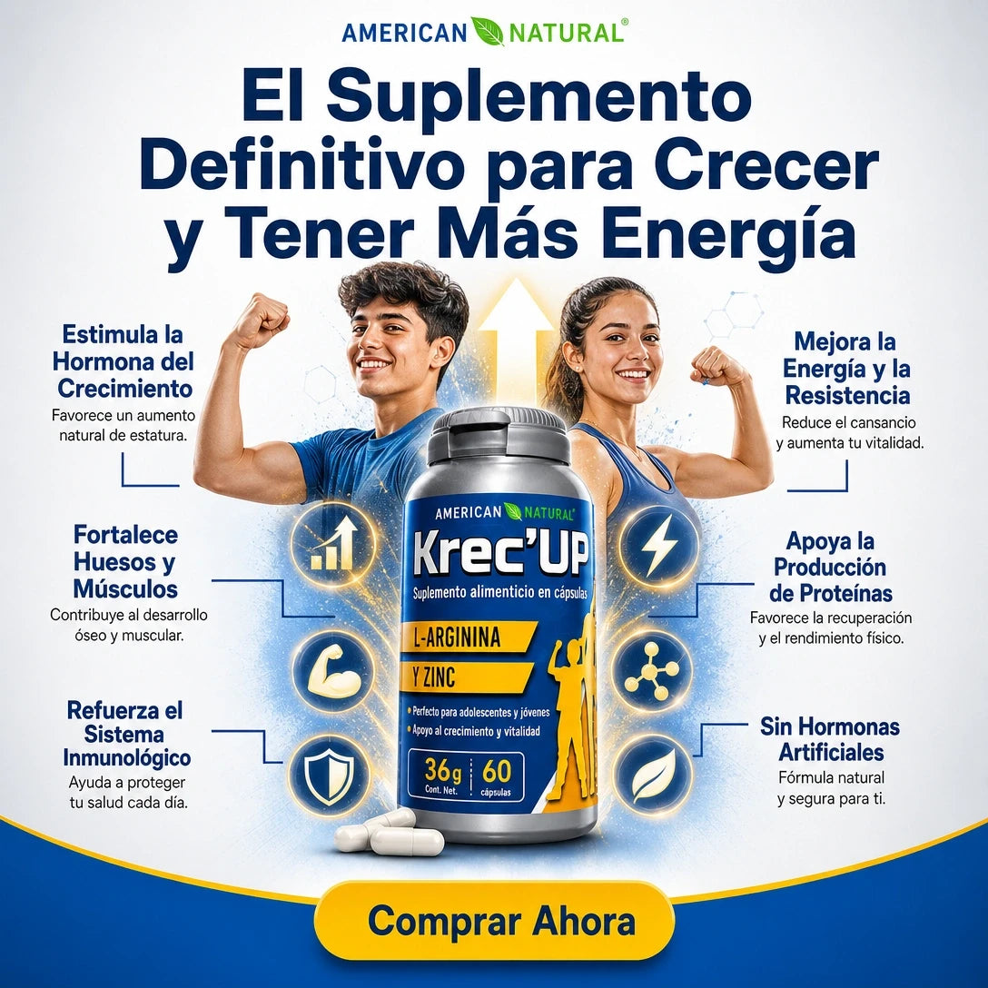 KREC KREC UP 60 CÁPSULAS 🌱💪 APOYO NATURAL PARA CRECIMIENTO, MÚSCULOS Y RENDIMIENTO ⚡🔥
