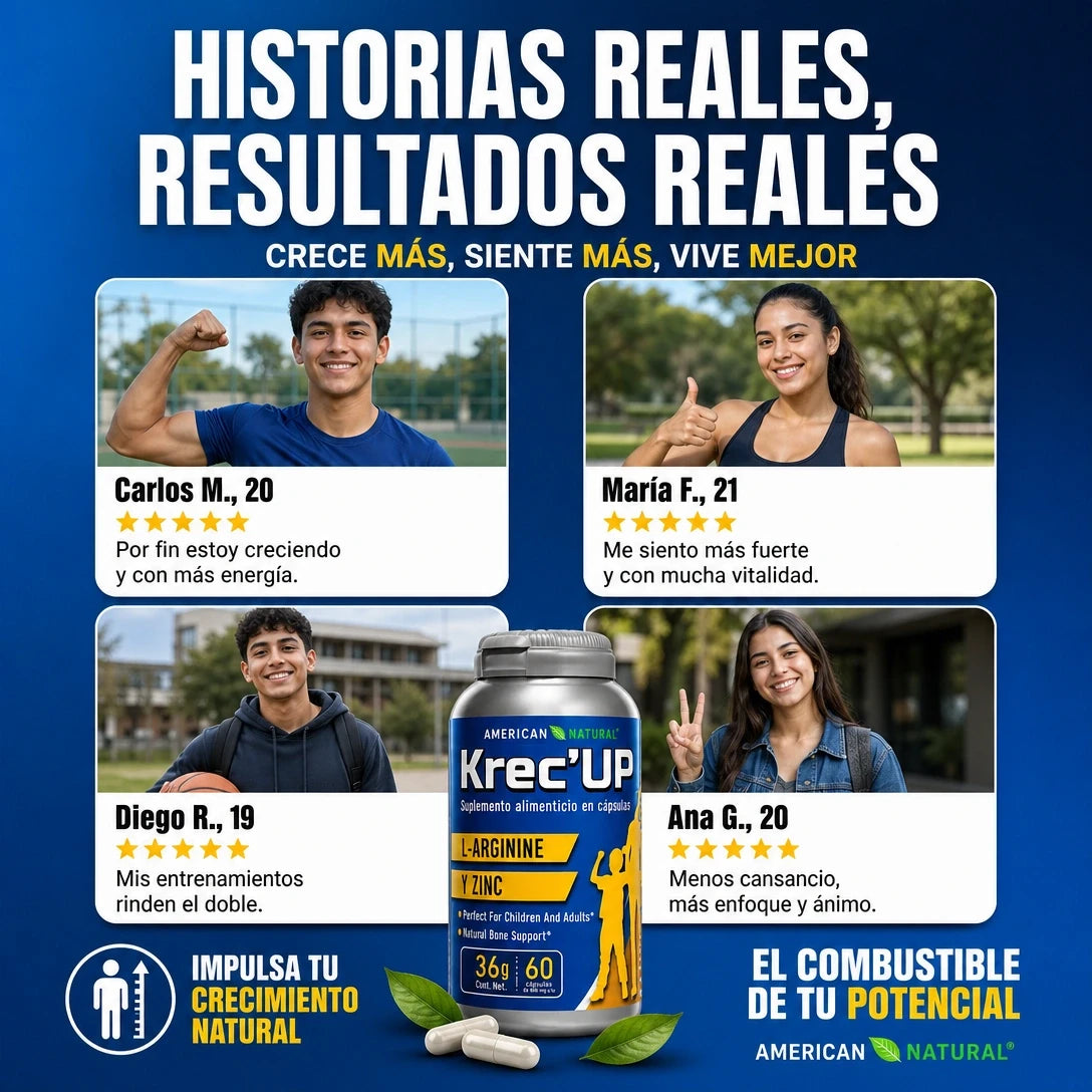 KREC KREC UP 60 CÁPSULAS 🌱💪 APOYO NATURAL PARA CRECIMIENTO, MÚSCULOS Y RENDIMIENTO ⚡🔥