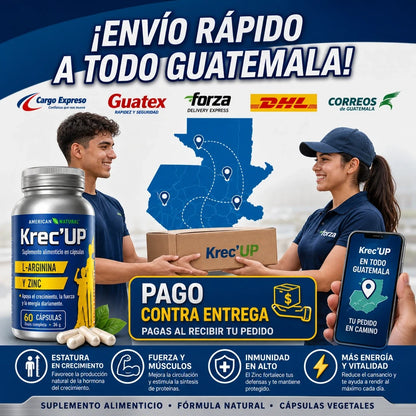 KREC KREC UP 60 CÁPSULAS 🌱💪 APOYO NATURAL PARA CRECIMIENTO, MÚSCULOS Y RENDIMIENTO ⚡🔥