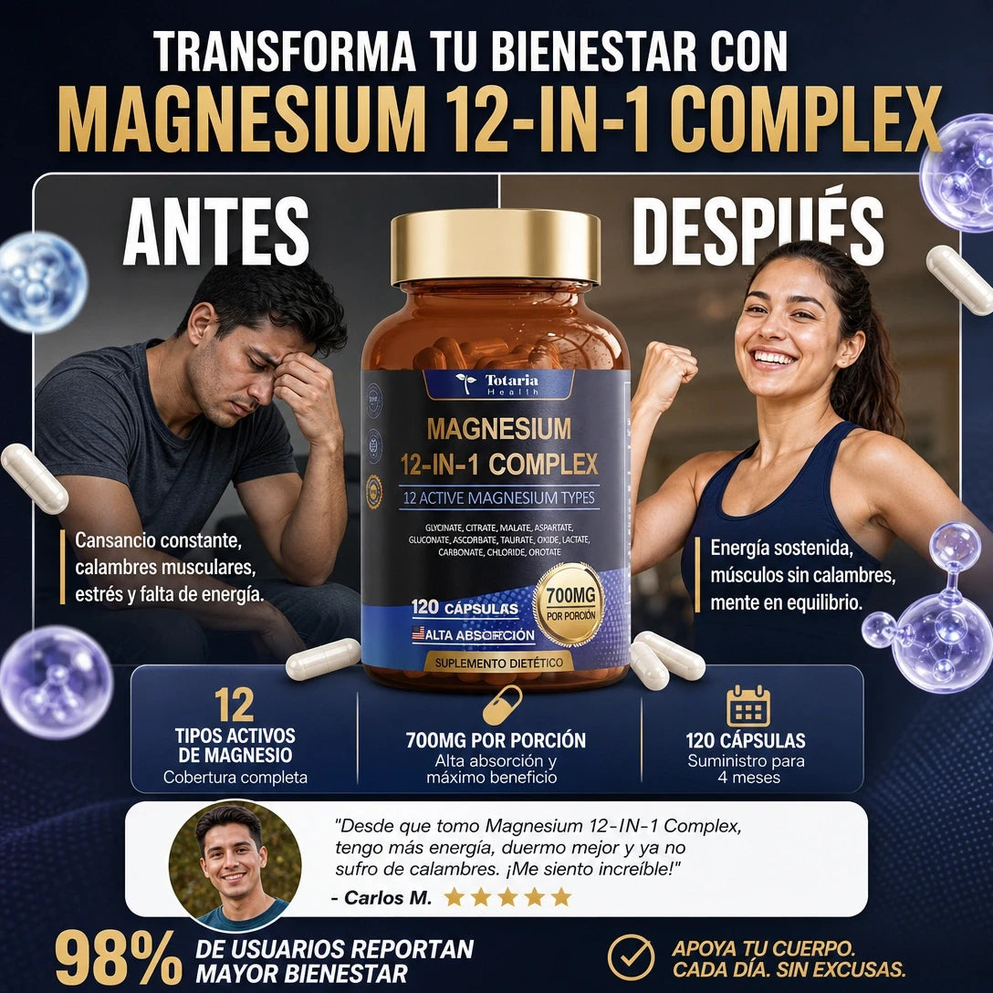 MAGNESIO TOTARIA 12 IN 1 | Energía, Descanso y Bienestar Diario 💚✨ | Envío gratis