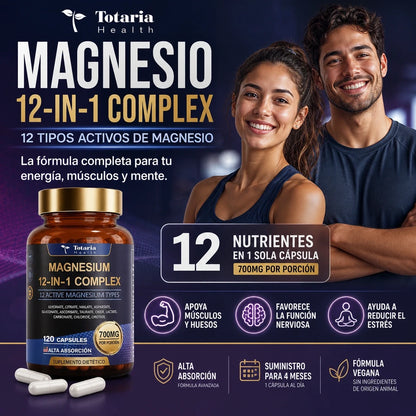 MAGNESIO TOTARIA 12 IN 1 | Energía, Descanso y Bienestar Diario 💚✨ | Envío gratis