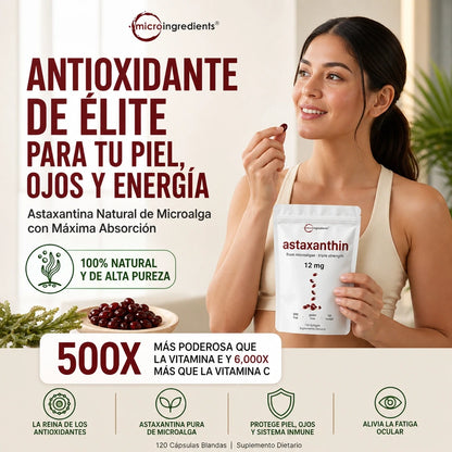 ASTAXANTINA PREMIUM 12MG X60 – ANTIOXIDANTE DIARIO - 2 MESES DE BIENESTAR ✨🔥
