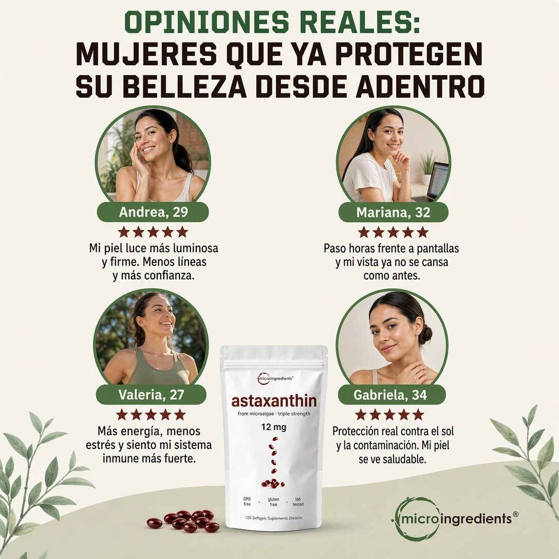 ASTAXANTINA PREMIUM 12MG X60 – ANTIOXIDANTE DIARIO - 2 MESES DE BIENESTAR ✨🔥