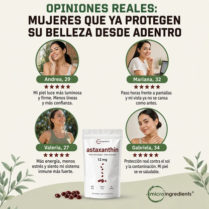 ASTAXANTINA PREMIUM 12MG X60 – ANTIOXIDANTE DIARIO - 2 MESES DE BIENESTAR ✨🔥