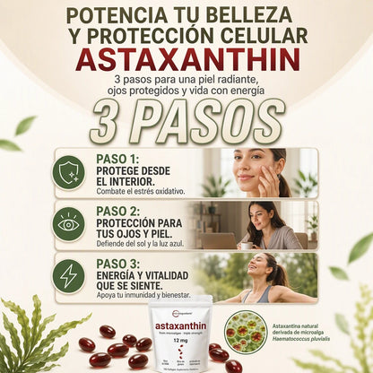 ASTAXANTINA PREMIUM 12MG X60 – ANTIOXIDANTE DIARIO - 2 MESES DE BIENESTAR ✨🔥