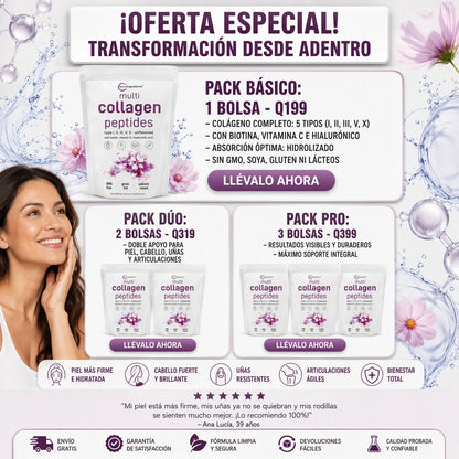 COLLAGEN PEPTIDES PREMIUM 1 LIBRA ✨💖 5 TIPOS DE COLÁGENO + BIOTINA Y ÁCIDO HIALURÓNICO | OFERTA ESPECIAL 🔥