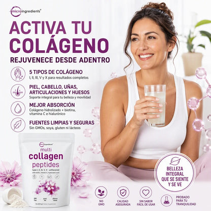 COLLAGEN PEPTIDES PREMIUM 1 LIBRA ✨💖 5 TIPOS DE COLÁGENO + BIOTINA Y ÁCIDO HIALURÓNICO | OFERTA ESPECIAL 🔥