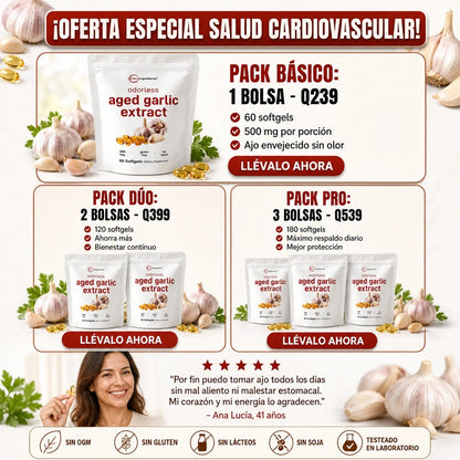 CÁPSULAS AJO ENVEJECIDO PREMIUM™ 💚 | SALUD CARDIOVASCULAR POTENCIADA
