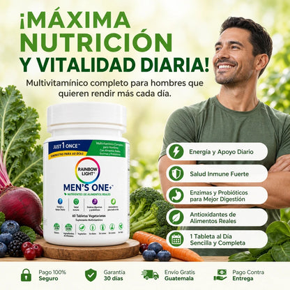 MEN’S ONE+ MULTIVITAMÍNICO COMPLETO PARA HOMBRES 💪🌿 ¡NUTRICIÓN DIARIA EN 1 TABLETA! ⚡