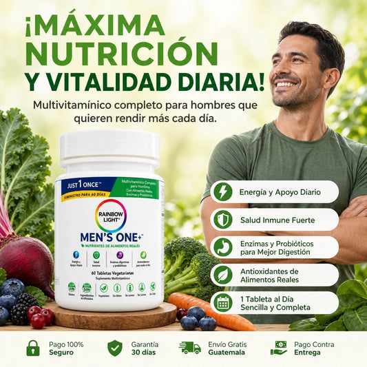 MEN’S ONE+ MULTIVITAMÍNICO COMPLETO PARA HOMBRES 💪🌿 ¡NUTRICIÓN DIARIA EN 1 TABLETA! ⚡