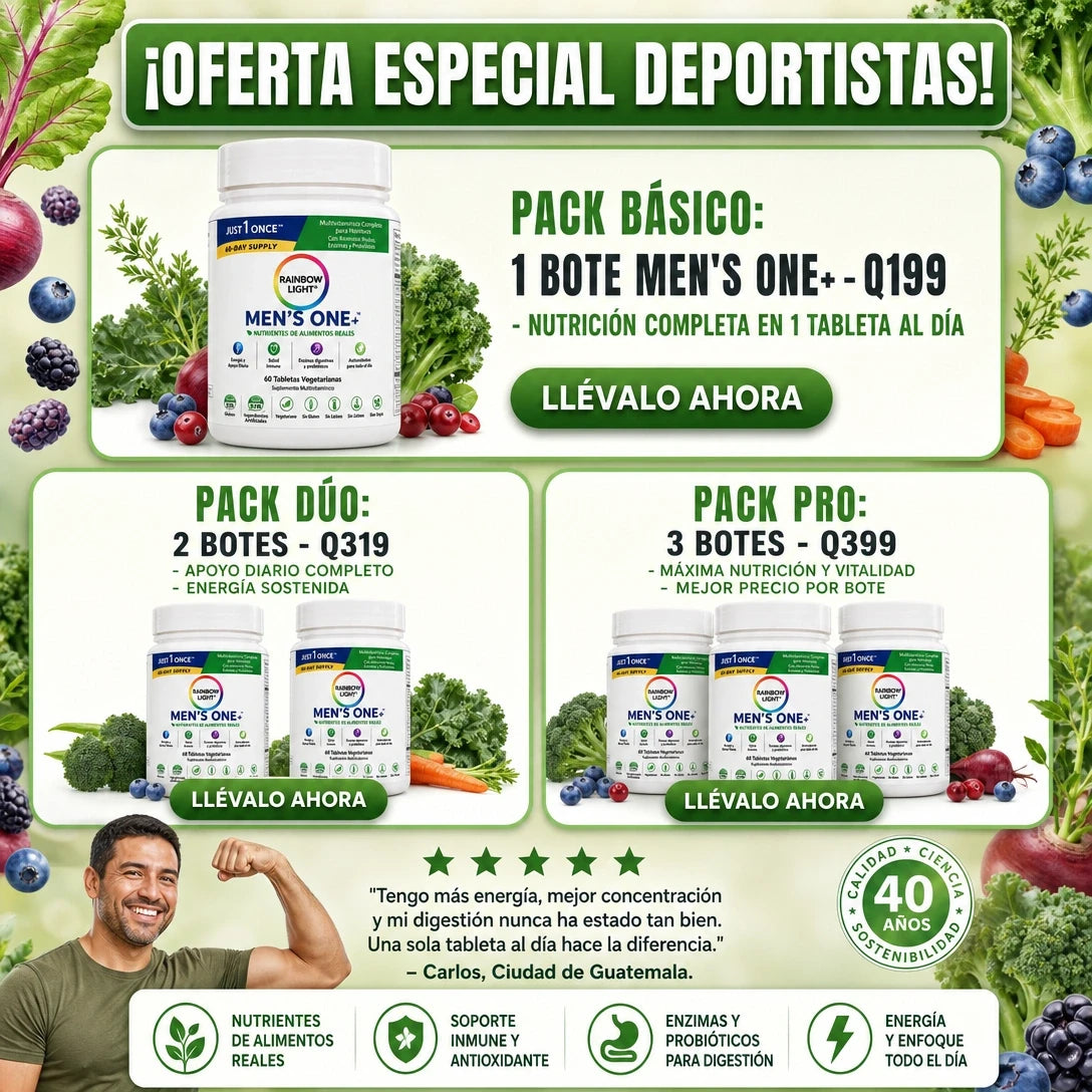 MEN’S ONE+ MULTIVITAMÍNICO COMPLETO PARA HOMBRES 💪🌿 ¡NUTRICIÓN DIARIA EN 1 TABLETA! ⚡