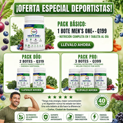 MEN’S ONE+ MULTIVITAMÍNICO COMPLETO PARA HOMBRES 💪🌿 ¡NUTRICIÓN DIARIA EN 1 TABLETA! ⚡