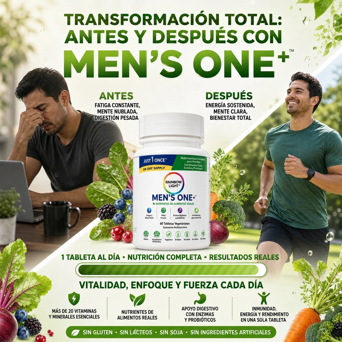 MEN’S ONE+ MULTIVITAMÍNICO COMPLETO PARA HOMBRES 💪🌿 ¡NUTRICIÓN DIARIA EN 1 TABLETA! ⚡