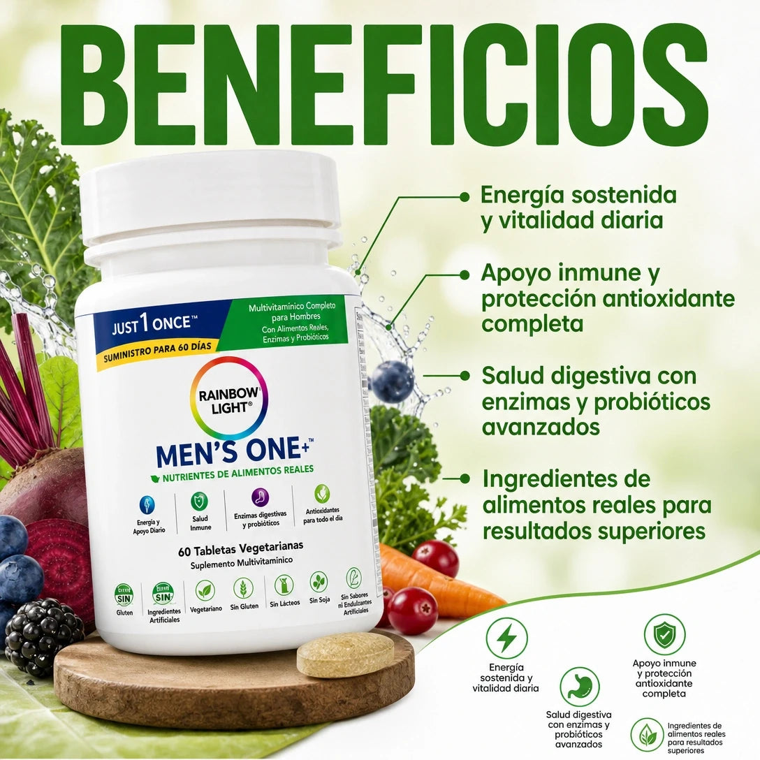 MEN’S ONE+ MULTIVITAMÍNICO COMPLETO PARA HOMBRES 💪🌿 ¡NUTRICIÓN DIARIA EN 1 TABLETA! ⚡