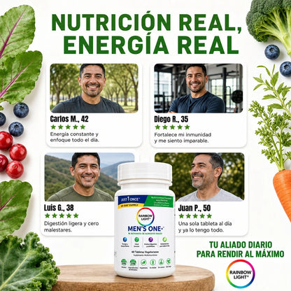 MEN’S ONE+ MULTIVITAMÍNICO COMPLETO PARA HOMBRES 💪🌿 ¡NUTRICIÓN DIARIA EN 1 TABLETA! ⚡