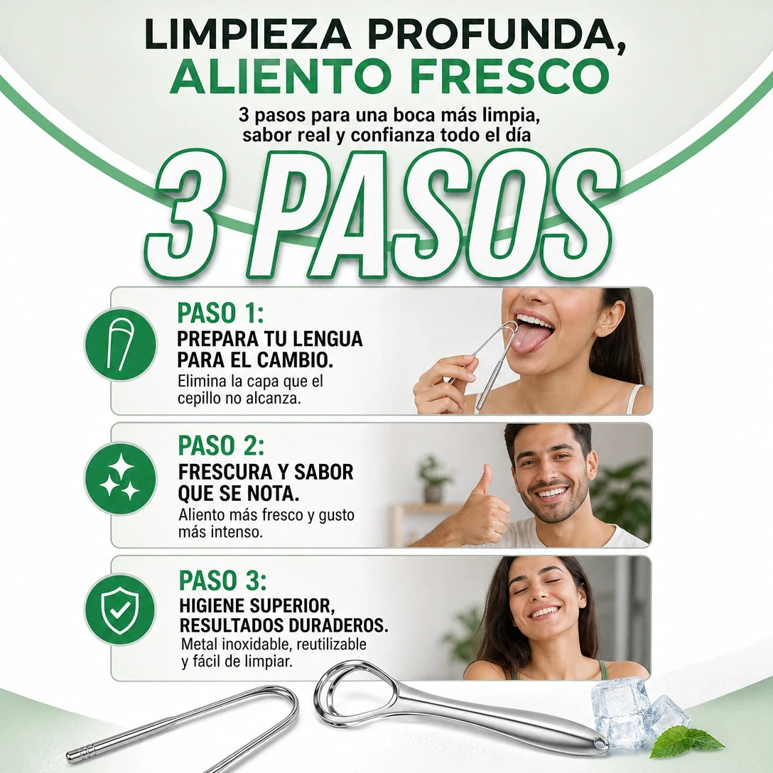 🦷 KIT LIMPIADOR LENGUA PRO™ | Respira Fresco, Sonríe Seguro | ENVÍO GRATIS A GUATEMALA