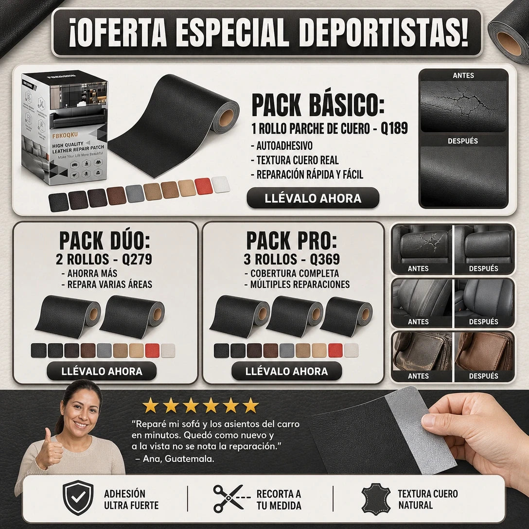 PARCHE DE CUERO REPARADOR™ 🛡️ | RESTAURA TUS PRENDAS EN SEGUNDOS