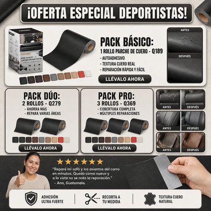 PARCHE DE CUERO REPARADOR™ 🛡️ | RESTAURA TUS PRENDAS EN SEGUNDOS
